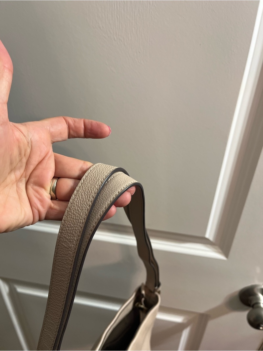 kate spade Pebbled Leather Shoulder Bag in Taupe - Picture 9 of 16